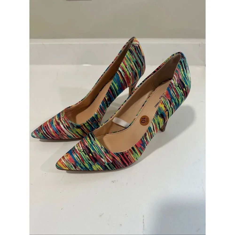 Prabal Gurung for Target Multicolor Striped Stiletto Pumps Size 10